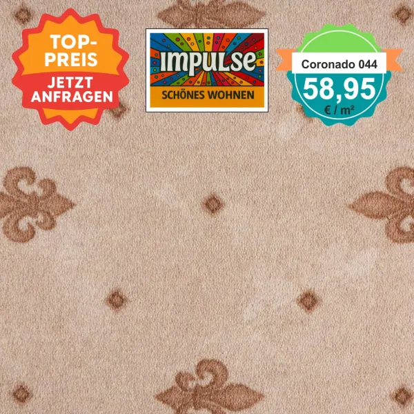 Alt-Text: Farb- und Strukturmuster von Girloon Coronado 044 – strapazierfähiger Objektvelours